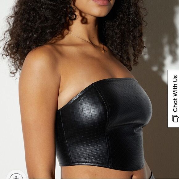 LA Hearts Faux Leather Textured Tube Top- size XS- PAC SUN - Picture 2 of 9